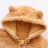 Baby Girls Boys Onesie Jumpsuit Fleece Bunting Footed Snowsuit Soft Warm Winter Outfits for 9-12 Month infant Brown view 3