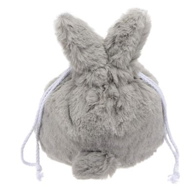 Beaupretty Baby Easter Bunny Bag Plush Handbag: Rabbit Ear Drawstring Pouch Easter Candy Fluffy Multipurpose Cosmetic Jewelry Sack Grey Travel Toiletry