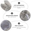 Beaupretty Baby Easter Bunny Bag Plush Handbag: Rabbit Ear Drawstring Pouch Easter Candy Fluffy Multipurpose Cosmetic Jewelry Sack Grey Travel Toiletry view 4