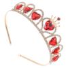 OSALADI Queen Crown Red Heart Tiara Vintage Rhinestone Crown Princess Tiaras Hair Jewelry Birthday Wedding Party for Bride Women Girls view 1