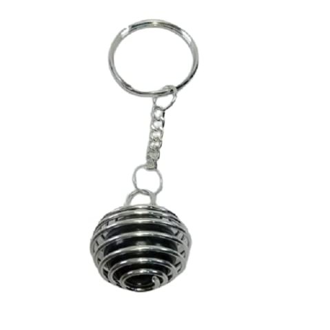 Natural Black Tourmaline Round stone Crystal Cage Healing Keychains Assorted Ball Crystals Gemstone Keyring, Purple, 4 inch