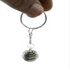 Natural Black Tourmaline Round stone Crystal Cage Healing Keychains Assorted Ball Crystals Gemstone Keyring, Purple, 4 inch view 4