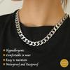 INFINIQUE CREATIONS Stainless Steel Silver Cuban Curb Chain Bracelet Necklace Men Women 3-12mm 7-38" (38, 9mm, Silver) view 4