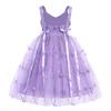 IWEMEK Wedding Flower Girl Tulle Dress Applique Embroidery Summer Cami Dresses Backless Princess Holiday Pageant Junior Bridesmaid Dress Communion Baptism Birthday Party Ball Gown Purple 18-24 Months view 3