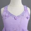 IWEMEK Wedding Flower Girl Tulle Dress Applique Embroidery Summer Cami Dresses Backless Princess Holiday Pageant Junior Bridesmaid Dress Communion Baptism Birthday Party Ball Gown Purple 18-24 Months view 4