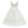 IWEMEK Wedding Flower Girl Spaghetti Strap Dress Baby Applique Summer Dresses Backless Princess Holiday Pageant Junior Bridesmaid Dress Communion Baptism Birthday Party Ball Gown Green 18-24 Months view 3