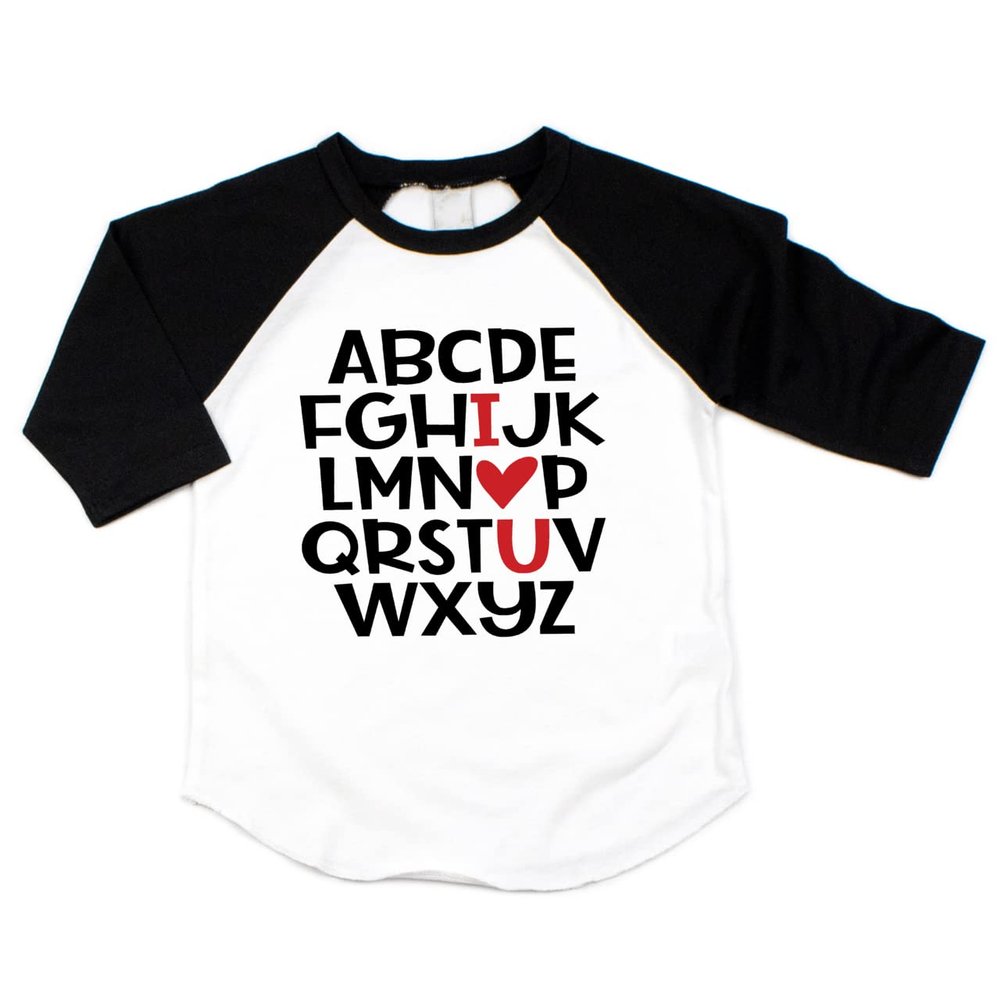 Bump and Beyond Designs Cute Girls and Boys Valentine's Shirt, I Love You (Black 2T)