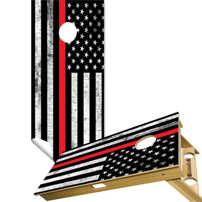 Cornhole Board Vinyl Wrap Decals (Set of 2) American Bean Bag Toss Wrap Stickers (Red Lives #18)