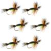 The Fly Fishing Place Chartreuse Humpy Classic Trout Dry Fly Fishing Flies - Set of 6 Flies Size 16 view 1