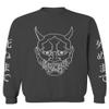 0457. Big Japanese Art White Demon Hannya Graphic Traditional Till Death Anime Gothic Streetwear Men's Crewneck Sweatshirt (Characol Small) view 1