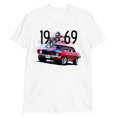 1969 Red Chevy Camaro Z28 Z/28 American Muscle Car Short-Sleeve Unisex T-Shirt