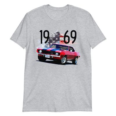 1969 Red Chevy Camaro Z28 Z/28 American Muscle Car Short-Sleeve Unisex T-Shirt