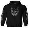 0457. Big Japanese Art White Demon Hannya Graphic Traditional Till Death Anime Gothic Streetwear Sweatshirt Pullover Hoodie (Black, Small) view 1