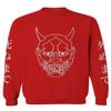 0457. Big Japanese Art White Demon Hannya Graphic Traditional Till Death Anime Gothic Streetwear Men's Crewneck Sweatshirt (Red, Small) view 1