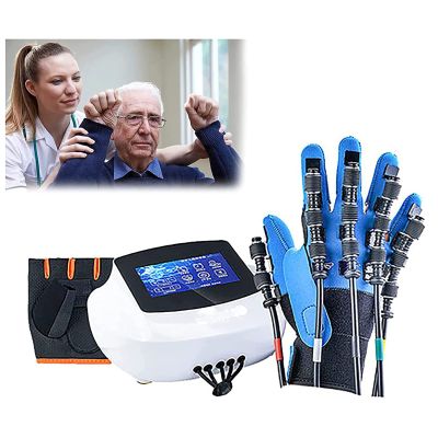 ZZBB Rehabilitation Stroke Hand Mirroring Rehabilitation Robot Gloves Finger Trainer Physiotherapy Stroke Hemiplegia Hand Grip Training Exercise Equipment,Left,M