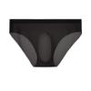 Saohuo Men's Seamless Ice Silk Trunks Lightweight Briefs Breathable Silky Underwear Funny Front Hole Mid-Rise Pouch Bikini Black view 1
