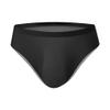 Saohuo Men's Seamless Ice Silk Trunks Lightweight Briefs Breathable Silky Underwear Funny Front Hole Mid-Rise Pouch Bikini Black view 2