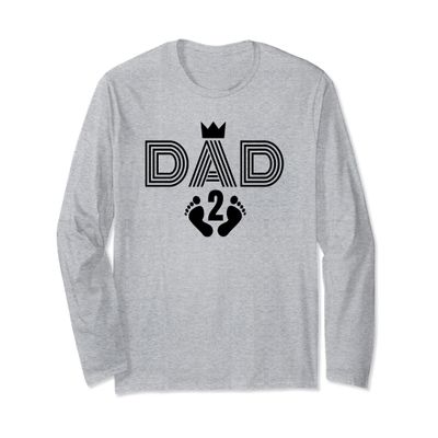 Baby Number 2 Pregnancy Announcement Dad To Be of 2 Kids Long Sleeve T-Shirt