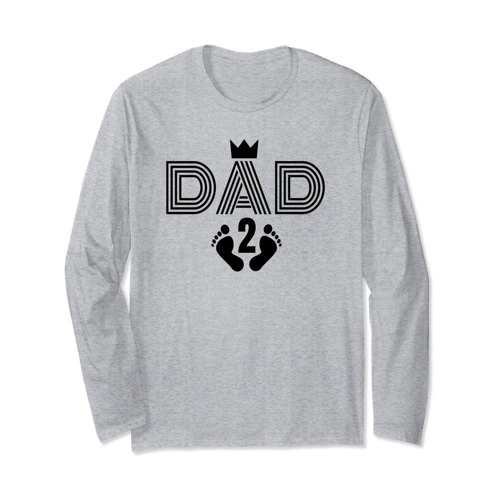 Baby Number 2 Pregnancy Announcement Dad To Be of 2 Kids Long Sleeve T-Shirt