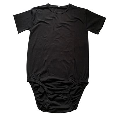 KLANNIZEROE Classic Solid Bodysuit Snap Crotch Pajamas ABDL Diaper Onesie (Black, 4xl)