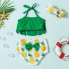 Infant Baby Girl Bikini Swimsuit Toddler Bathing Suit Tassels Pineapple Bowknot Swimwear Summer Outfits Set (Green, 2-3 Years) view 2