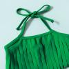 Infant Baby Girl Bikini Swimsuit Toddler Bathing Suit Tassels Pineapple Bowknot Swimwear Summer Outfits Set (Green, 2-3 Years) view 3