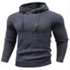 Zaitun Men's Drawstring Waffle Textured Hooded Pullover Sweater view 1