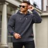 Zaitun Men's Drawstring Waffle Textured Hooded Pullover Sweater view 3