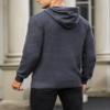 Zaitun Men's Drawstring Waffle Textured Hooded Pullover Sweater view 4