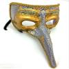 Venetian Mask Long Nose Plague Doctor Masquerade Costume Drama Theater Purple Antique Universal One Size Fits Most view 1