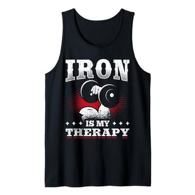 Iron is My Therapy - Bodybuilding Gym Gift Tank Top