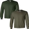Apparel Globe Adult Ultra Cotton Long-Sleeve T-Shirt, 1 Frst Grn + 1 Miltry Grn, Large 2-PK view 1