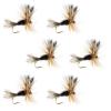 The Fly Fishing Place Black Humpy Classic Trout Dry Fly Fishing Flies - Set of 6 Flies Size 14 view 1