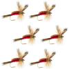 The Fly Fishing Place Red Humpy Classic Trout Dry Fly Fishing Flies - Set of 6 Flies Size 16 view 1