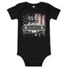 1969 Chevy Camaro SS Muscle Car Classic Cars Baby Onesie Short Sleeve one Piece Black view 1