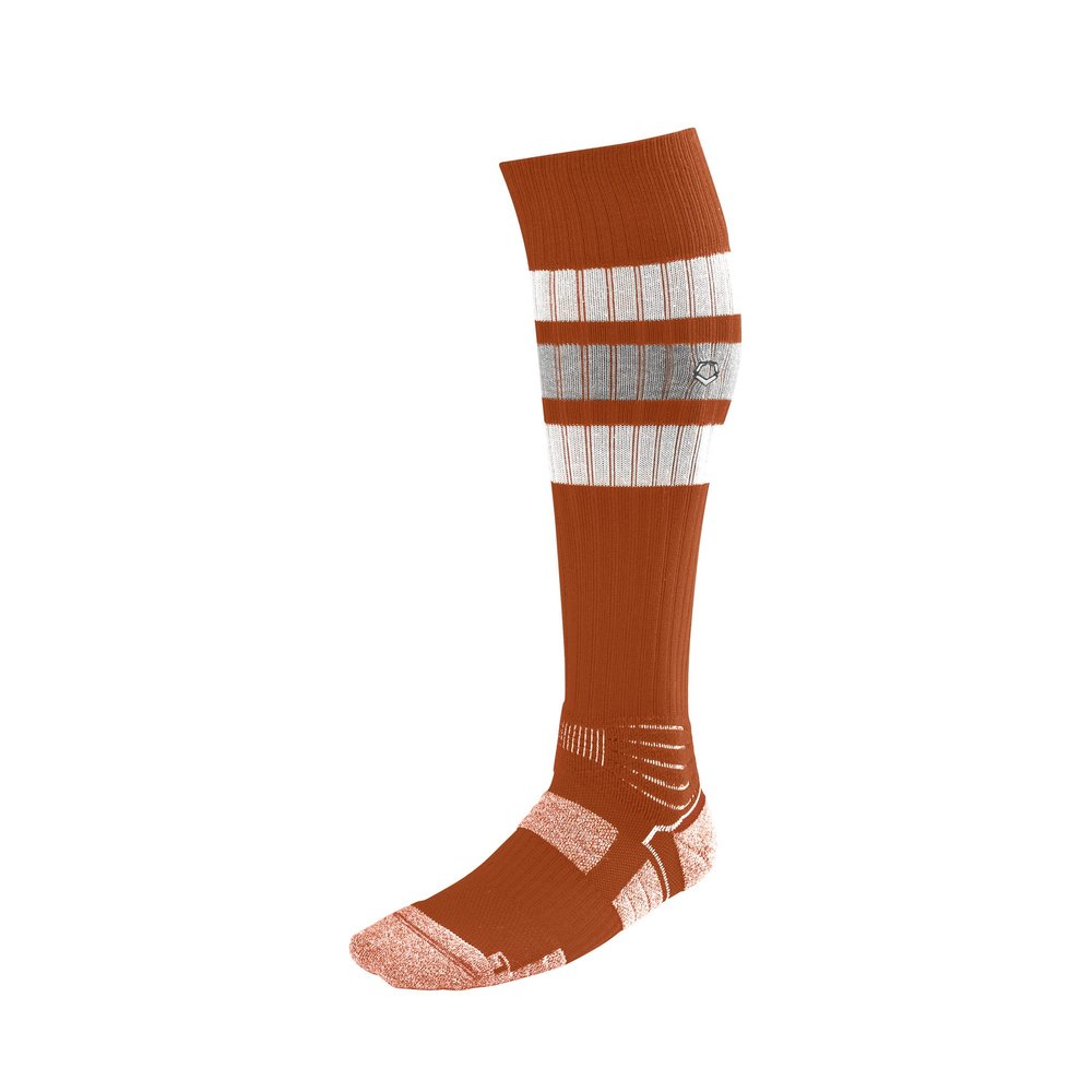 EvoShield Pro-SRZ Striped Game Socks - Texas Orange, Large