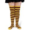 Spotlight Hosiery Over Knee Thigh High Socks, Yellow Maroon Stripe, One Size&Plus size Women, 1PR view 1