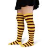 Spotlight Hosiery Over Knee Thigh High Socks, Yellow Maroon Stripe, One Size&Plus size Women, 1PR view 4