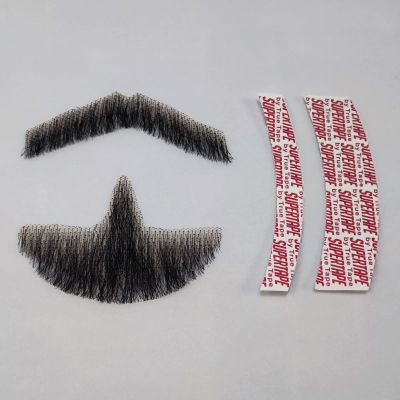 Fake Mustache and Beard for Men - Handtied Facial Hair, Adults Lace Makeup, Sticker Attached for Easy Application T02