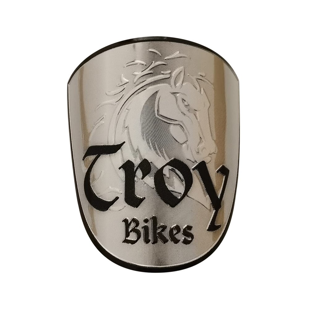 Bike Head Badge Soft Aluminum Decals Stickers for BMX Folding Bicycle DIY Cycling Accessories (Troy-Bike)
