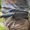 Ruike Camping Small Fixed Blade Knife with Sheath 360 Rotate, 14c28n Tactical Full-tang Large Big Stainless Steel,Hunting Survival Bushcraft Top Hiking Tool,Men EDC Outdoor Belt Hidden Horizontal Case view 3