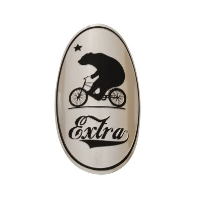 Gepinke Bike Head Badge Soft Aluminum Decals Stickers for BMX Folding Bicycle DIY Cycling Accessories (Bear Bike)
