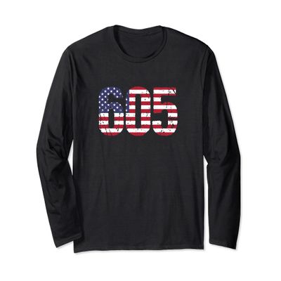 605 South Dakota Area Code Long Sleeve T-Shirt