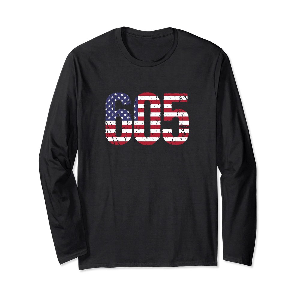 605 South Dakota Area Code Long Sleeve T-Shirt
