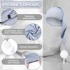 Geyoga 2 Pcs Men Silk Night Sleeping Cap Adjustable Drawstring Night Sleeping Cap with Pom Ball for Daily Use(Milk Fiber,Light Gray, Navy Blue) view 3