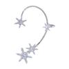Luxury 3D Butterfly Cuff Earrings Ear Wrap Earrings Crystal CZ No Piercing Ear Clip Crawler Full Rhinestone for Women Wedding Jewelry-Silver Snowflake Left view 1