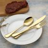 VANDBAO Camping Utensils Set, Portable Travel Utensils with Case for Fixing Tableware, Reusable Stainless Steel Stable Cutlery Set, Lunch Picnic Flatware Silverware (Gold Set) view 4