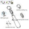 AMYSPORTS Duo Lock Snap Fishing Swivels Stainless Barrel Swivels Fishing Lure Snap Swivels Ball Bearing Swivels Fishing Tackle for Saltwater Fishing Freshwater Fishing 50pcs 220lbs view 3