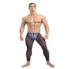 Jugaoge Men Sexy See Through Leggings Tight Pants Butt Lifting Sports Leggings High Waisted Tummy Control Workout Shorts Navy Blue X-Large view 1