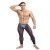 Jugaoge Men Sexy See Through Leggings Tight Pants Butt Lifting Sports Leggings High Waisted Tummy Control Workout Shorts Navy Blue X-Large view 2